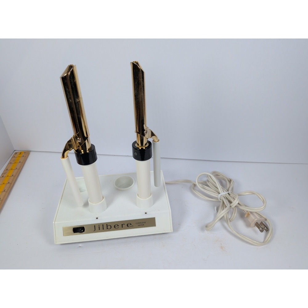 Jilbere cordless vapor Curling Iron set Vintage set of 2  Working